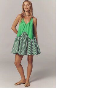 Anthropologie Daily Practice Spring Fling Racerback Babydoll Mini Dress size L